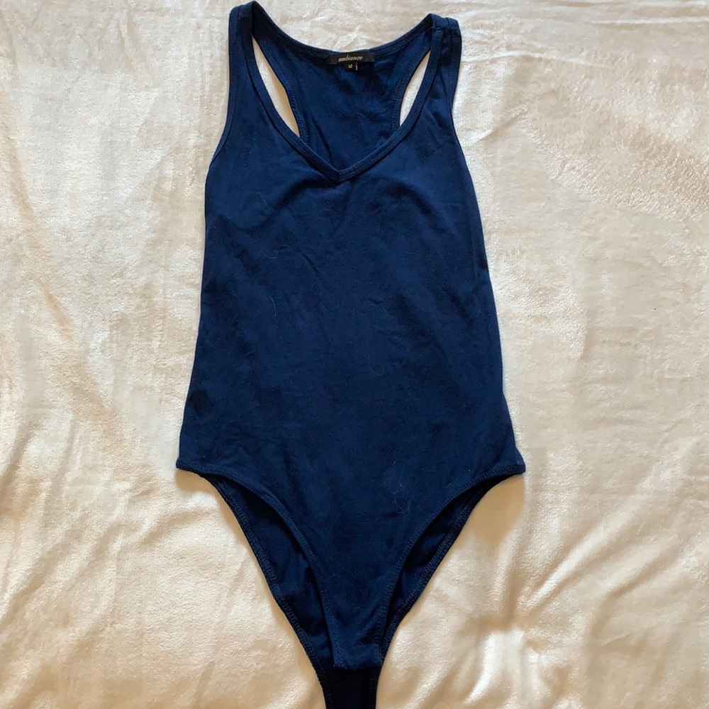 Blue Racerback Bodysuit by Ambiance